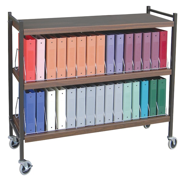 Extra Wide Vertical Open Chart Rack 4 Shelves 30 Binder Capacity in Wo